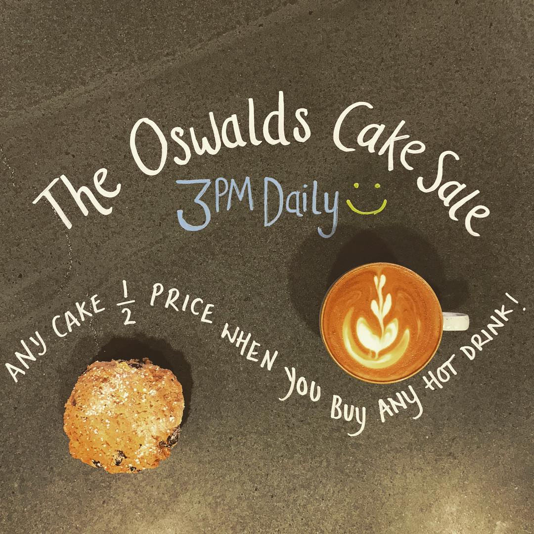 Our cake sale is certainly becoming a hit!! Get yourself in! Served 3pm-close everyday, 1/2 price cake valid with hot drink purchases only 🙂
.
.
#cake #cakesale #coffee #afternoon #drinks #drink #food #foodie #scone #cumbria #penrith #cranstons #cafeoswalds