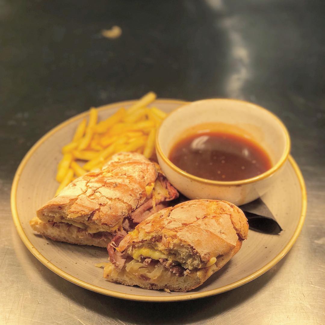 The French Dip, Cranstons Roast Beef Baguette with Cheese, Dipping Gravy and some Skinny Fries. A gorgeous creation! .
.
#beef #meat #butchers #frenchdip #baguette #food #foodie #cranstons #oswalds #carlisle #penrith #cumbria #lakedistrict