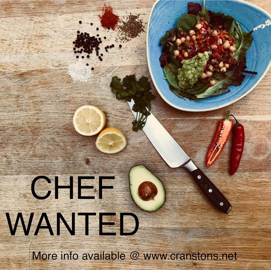 We’re looking to recruit two talented chefs to join our friendly team. Please email your CV and cover letter directly to Oswalds@cranstons.net and we’ll get back to you!