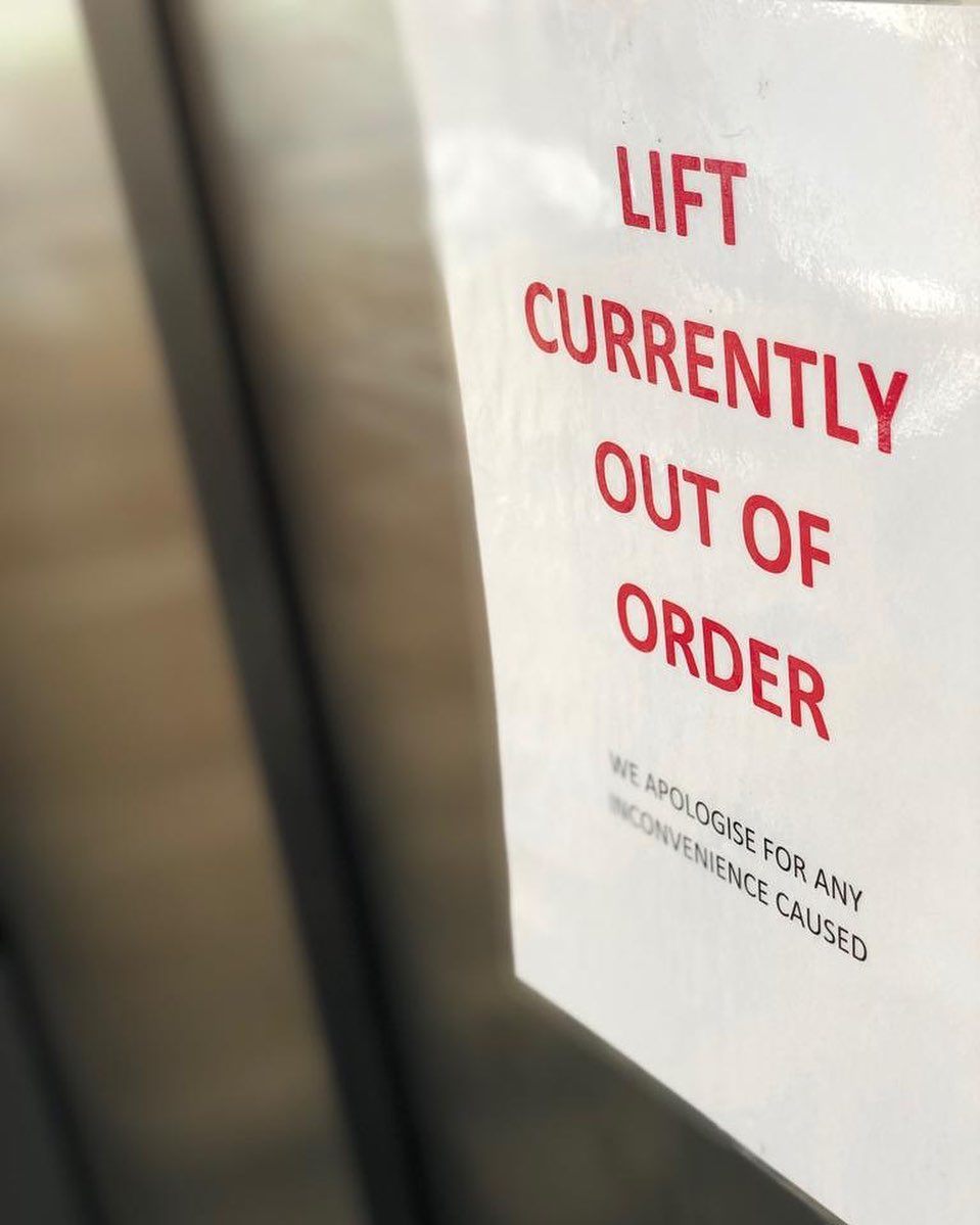 Unfortunately our lift is out of order! We apologise for any inconvenience and we are trying our best to get this fixed as soon as possible!!