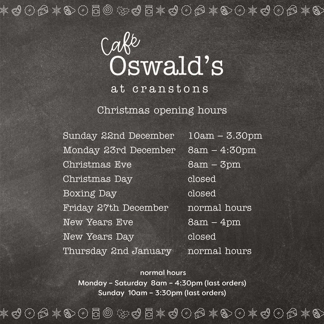Here are our festive opening hours for this year! We hope to see you all over the Christmas period!! 🦃🎅🏻🎁