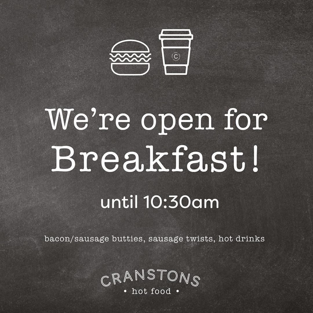 Breakfast deal anyone? 👀

We have some good news! Our hot counters have reopened for breakfasts only! 👏

At the moment we are offering these butties: 
Bacon 
Cumberland Sausage
Sausage twist

Plus our whole range of hot drinks including coffee from @bruceandlukes ☕️ We will be reviewing our offering so please check back for updates