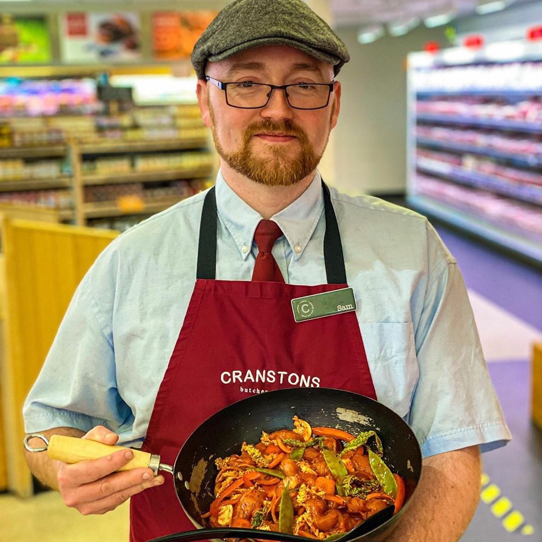 We’ve added some new stir fry dishes to our range! Brilliant for al fresco dining! 🥗🍗 Pictured is Sam, from our Cumbrian Food Hall, with the new Honey + BBQ Chicken Stir Fry!

We can vouch that it’s sooooo tasty! 😋

Did you know we now have a create your own stir fry range? 
Pick up some Stir Fry Veg and add: – Black Garlic Chicken Stir Fry Strips
– Fajita and Jalapeno Chicken Stir Fry Strips
– Rump steak Stir Fry strips