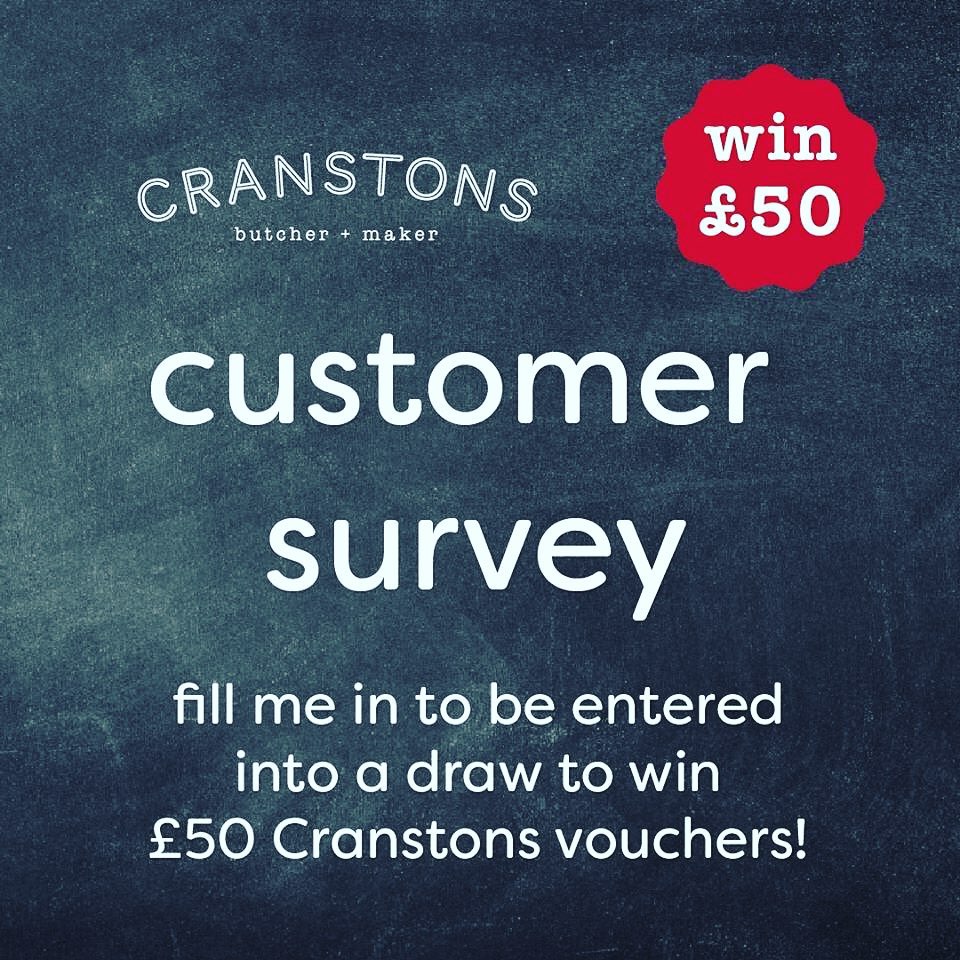 How well do we serve you? What changes could we make to improve? 
Cranstons would love to hear your views, the link to our customer survey is in the bio. 
2 respondents chosen at random will receive £50 of Cranstons vouchers.